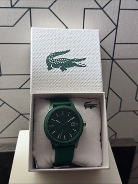 Lacoste Green Silicone Strap‎ Watch Green Dial Unisex NWT Box Included